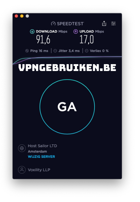 Snelheidstest Ivacy VPN server Nederland - http://evad.be
