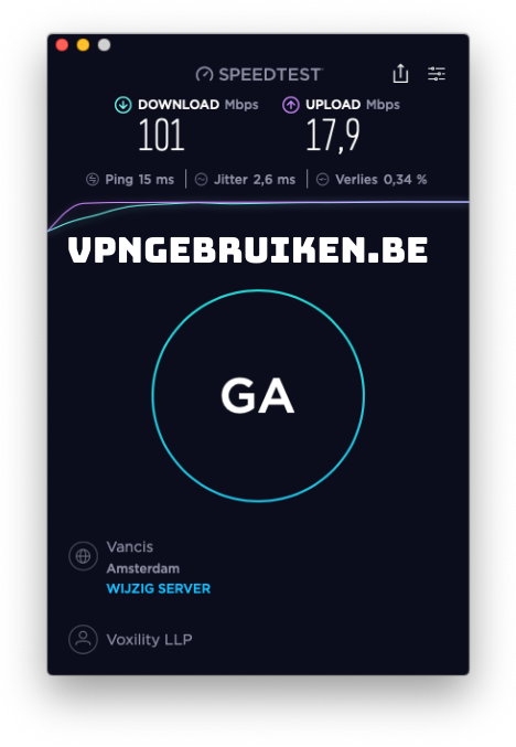 Snelheidstest PureVPN server Nederland - http://evad.be