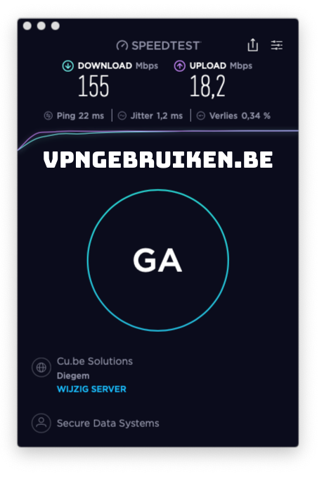 Snelheidstest Surfshark VPN server België - http://evad.be