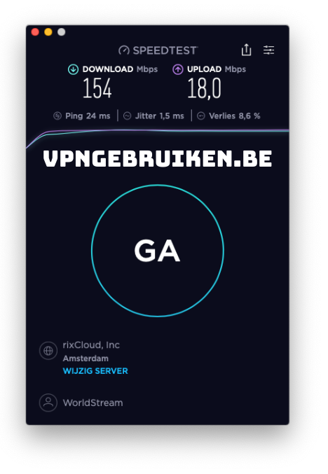 Snelheidstest Surfshark VPN server Nederland - http://evad.be