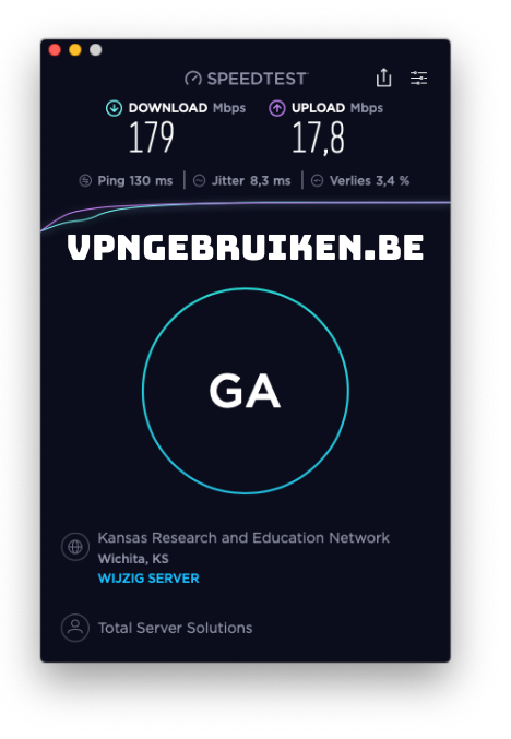 Snelheidstest Surfshark VPN server Verenigde Staten - http://evad.be